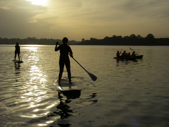  SUP and kayak with the sunset 